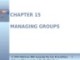 Lecture Management: A Pacific rim focus - Chapter 15: Managing groups