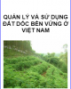 Ebook Quản lý và sử dụng đất dốc bền vững ở Việt Nam