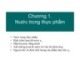 Bài giảng Hóa sinh và thí nghiệm hóa sinh: Chương 1 - Nước trong thực phẩm